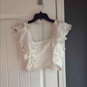 Elegant White Ruffled Top From Altar’d State
